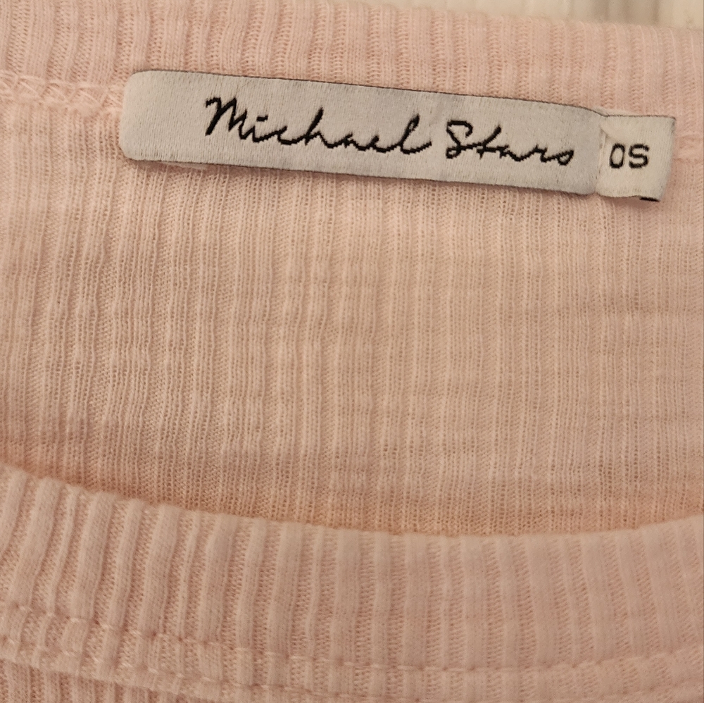 MICHAEL STARS Thermal Style Tee In Pale Pink (OS) - Picture 9 of 9